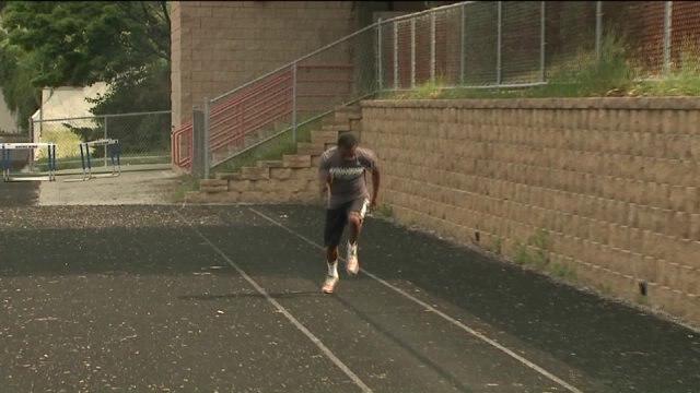 Chip learns how to do the long jump