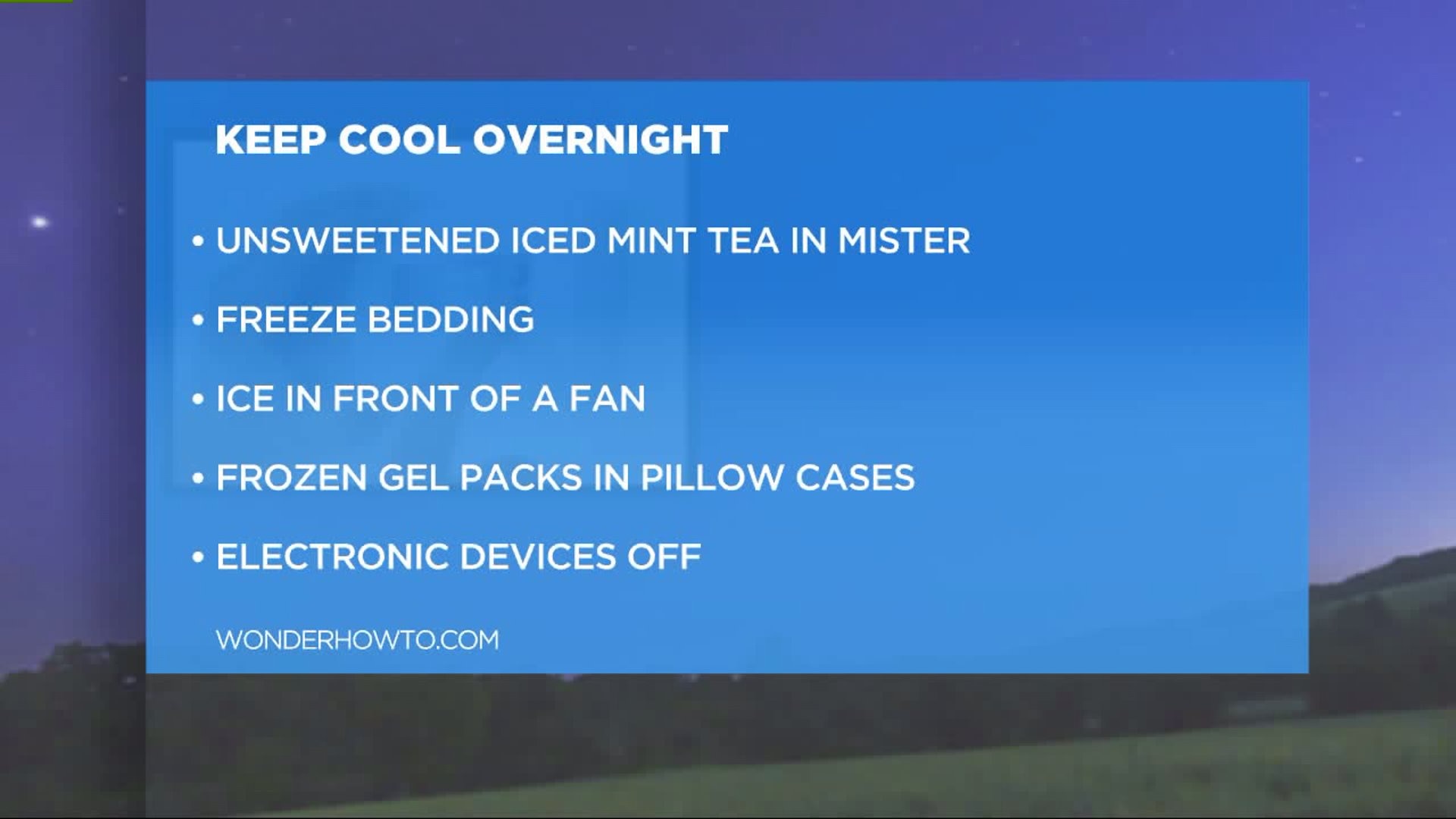 Keeping cool tips