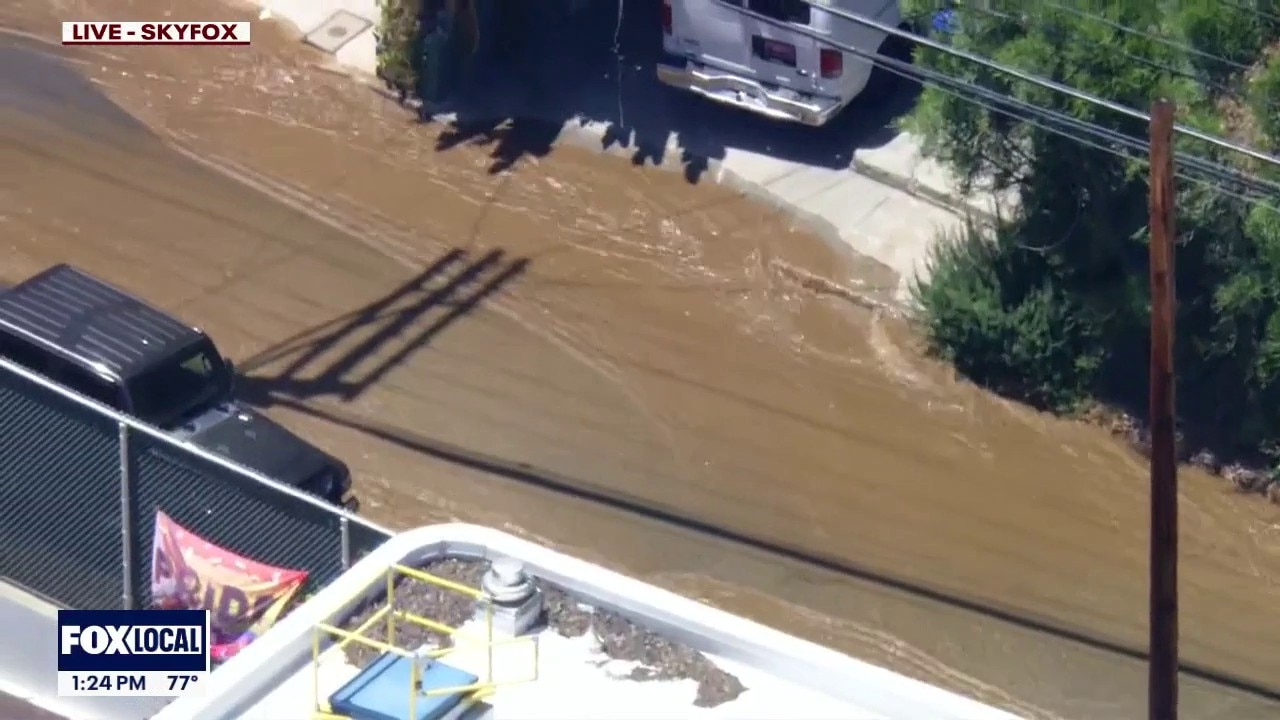 Water main bursts in the Hollywood Hills