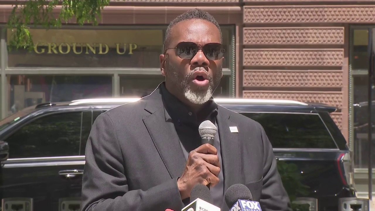 Chicago Mayor Brandon Johnson speaks at Juneteenth Day of Action rally