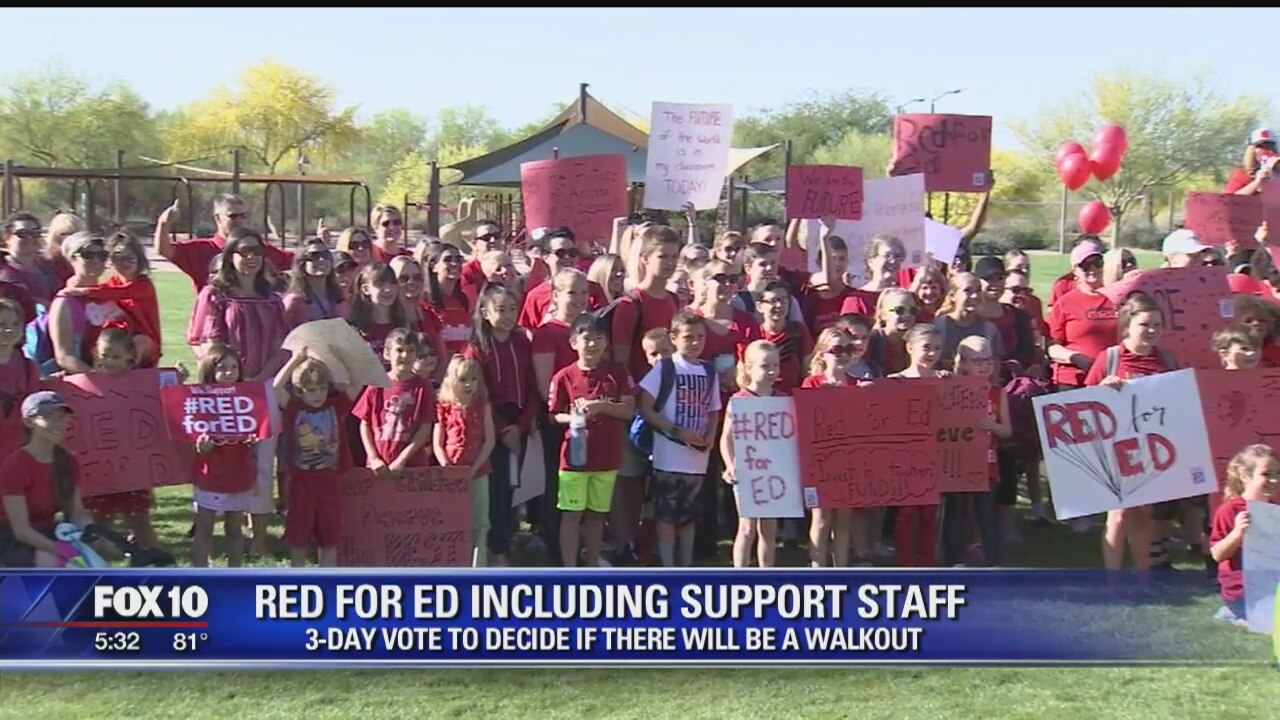 Arizona teachers stage walk-ins; walkout weighed