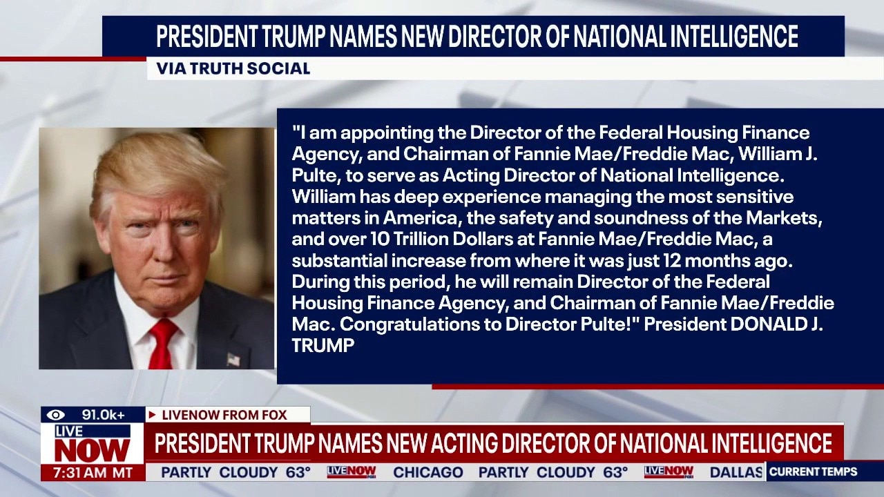 Trump reveals new National Intelligence Director 