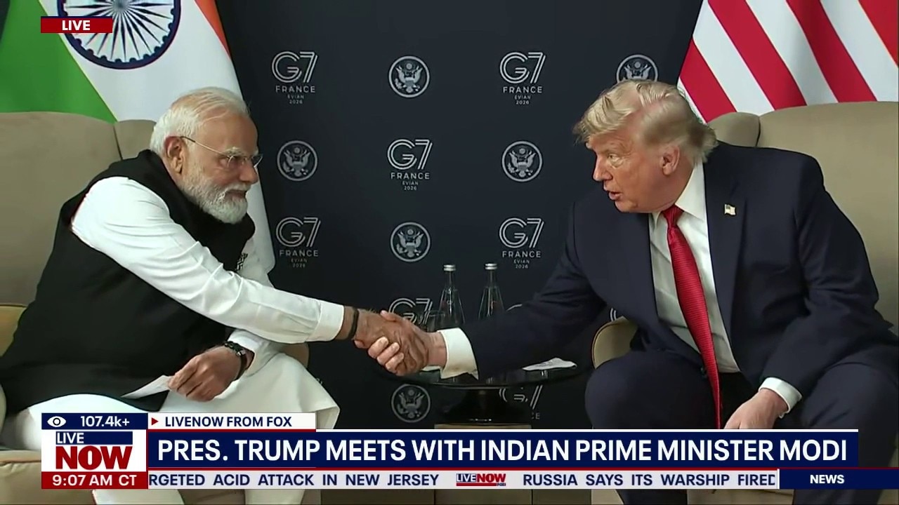 President Trump meets with Indian PM Modi at G7