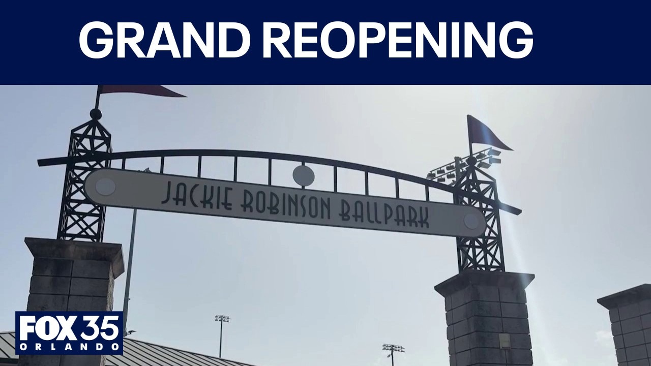 Fans line up for grand reopening of historic Jackie Robinson Ballpark