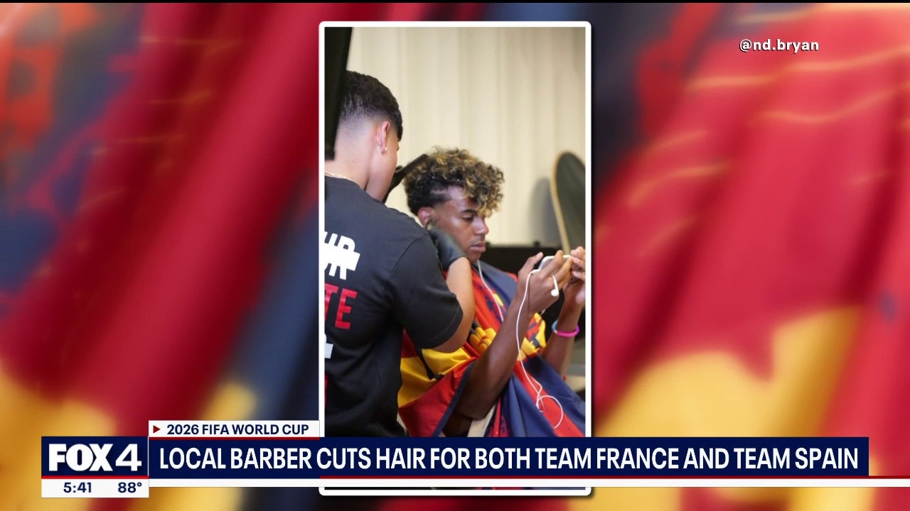 Dallas barber cuts hair for France, Spain during World Cup