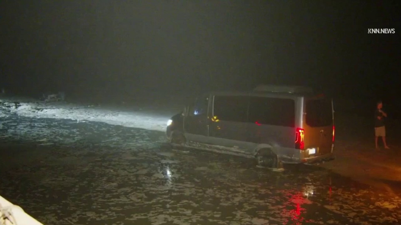 Malibu campground flooded as king tides, surf pound coast