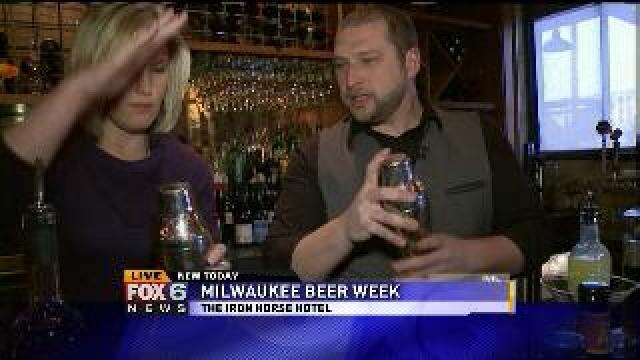 Laura tests her bartending skills at Iron Horse Hotel