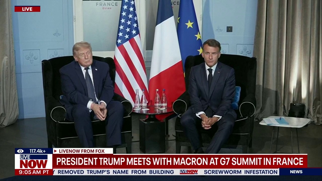 Trump participates in meeting with France's Macron