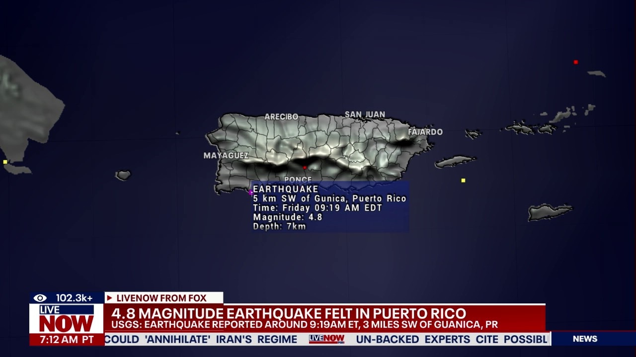 4.8 magnitude earthquake shakes Puerto Rico
