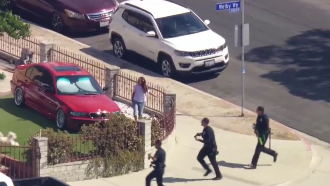 Armed robbery suspect hides in home in Valley Glen
