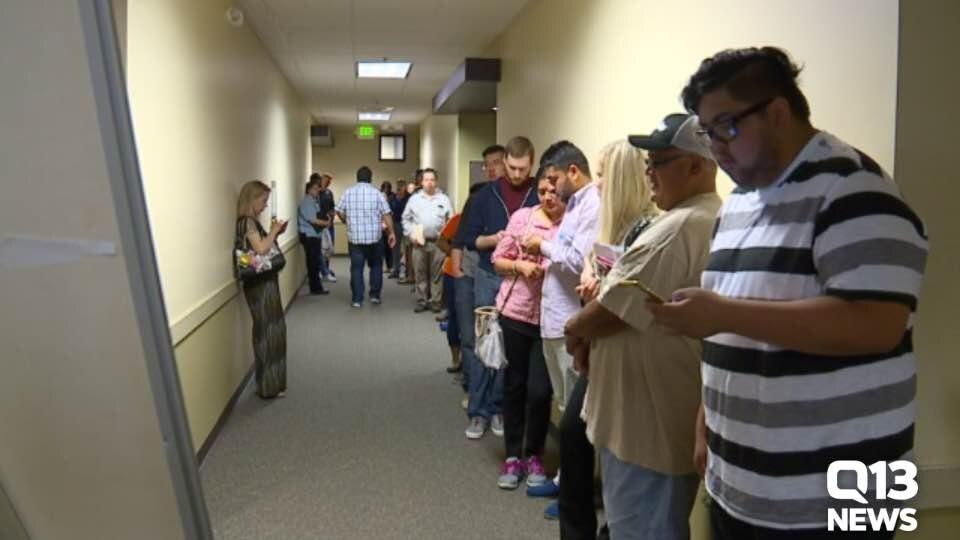 People lined up for Amazon jobs as retail giant starts hiring surge