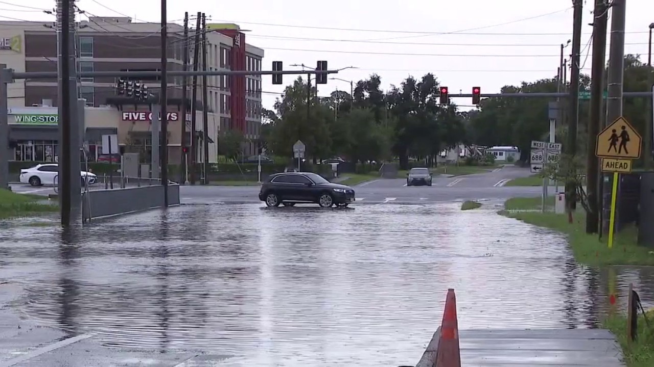 Flooding blocking road to Largo neighborhood