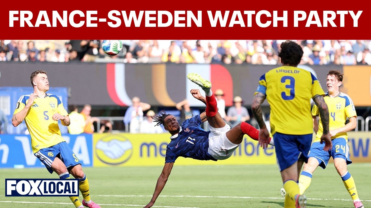Fans gather for France-Sweden World Cup watch party in Arlington