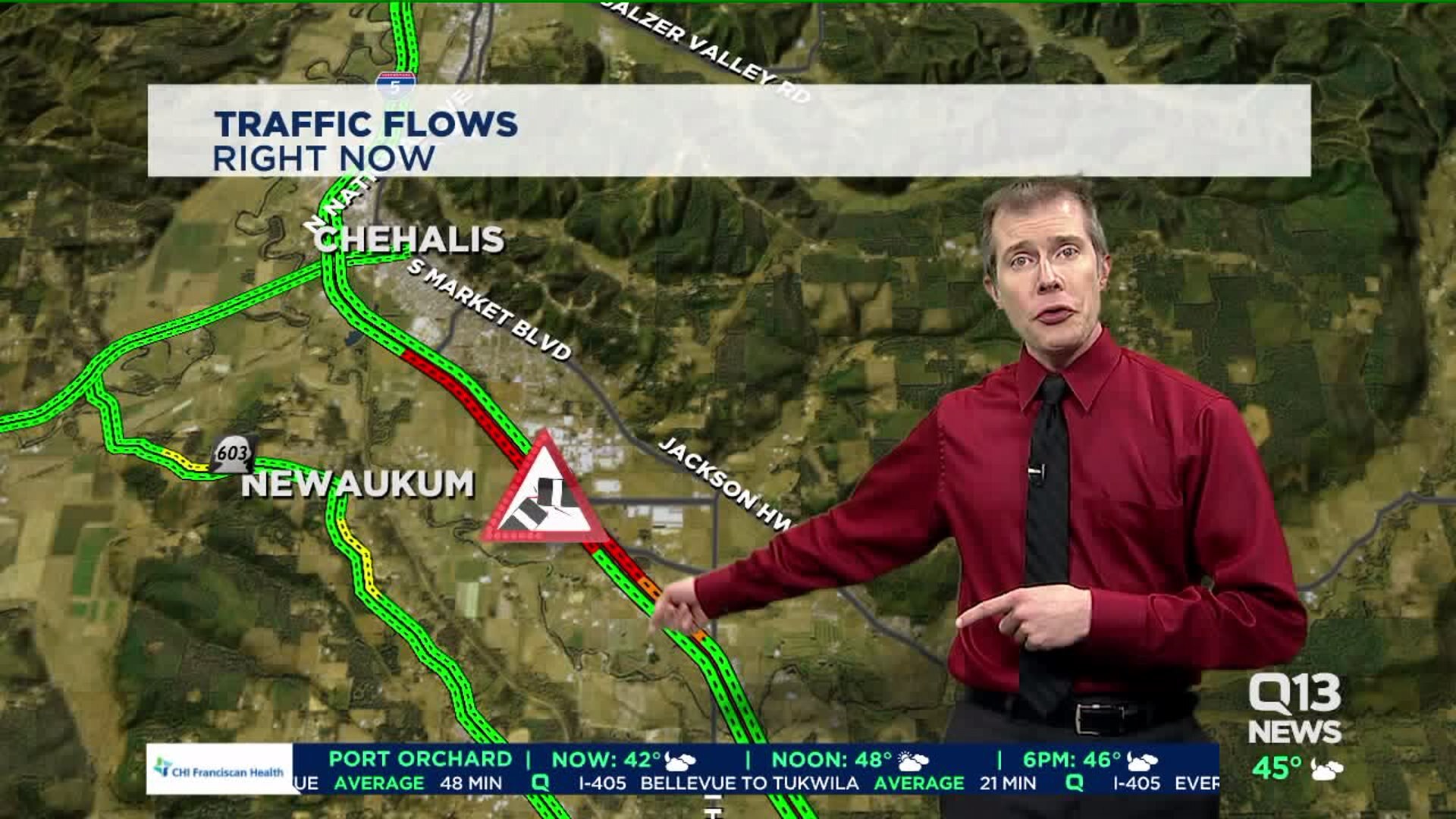 Major crash snarls traffic on I-5 near Chehalis