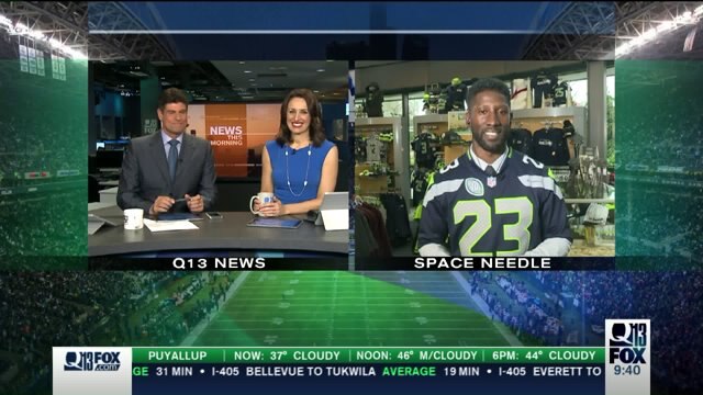 Former Seahawks CB Marcus Trufant live on Q13 News This Morning