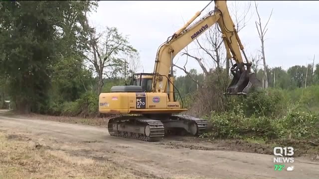 White River levee construction