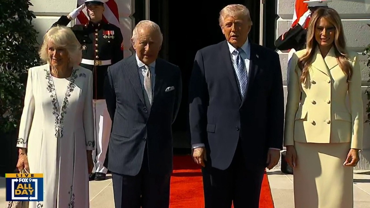 King Charles and Queen Camilla arrive at the White House