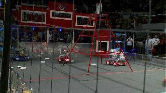 Chip gets a first-hand look at a robotics competition