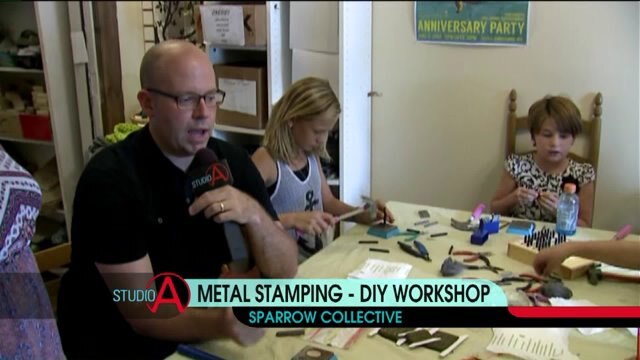 Metal stamping at Sparrow Collective in Milwaukee