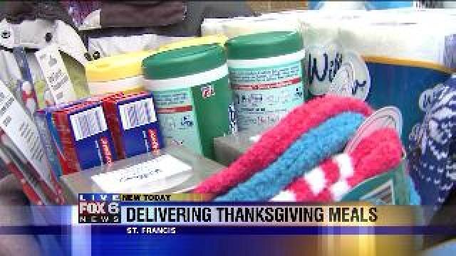 Dropping off meals for seniors, care packages