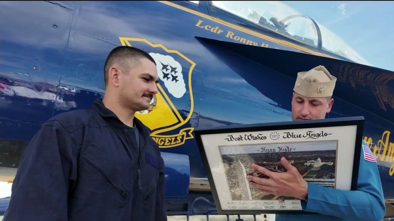 Fayetteville firefighter honored with Blue Angels ride after saving child