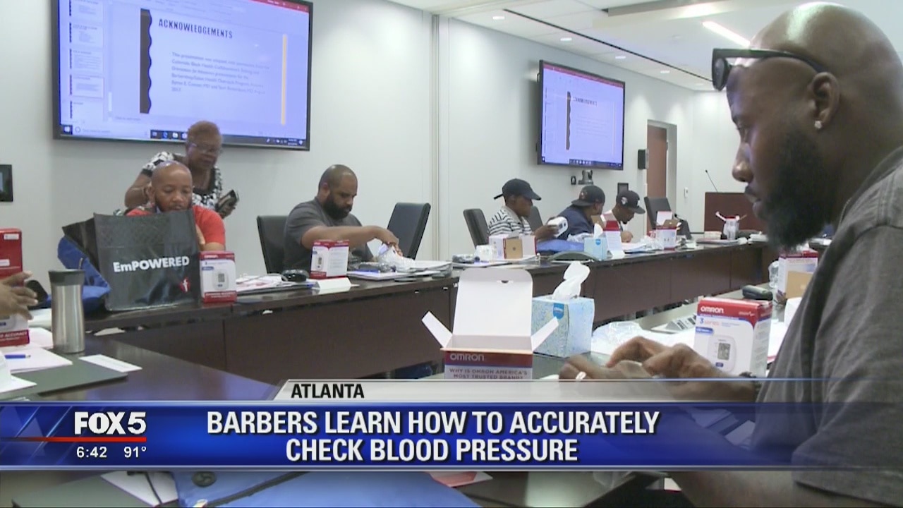 Barbers learn how to take blood pressure