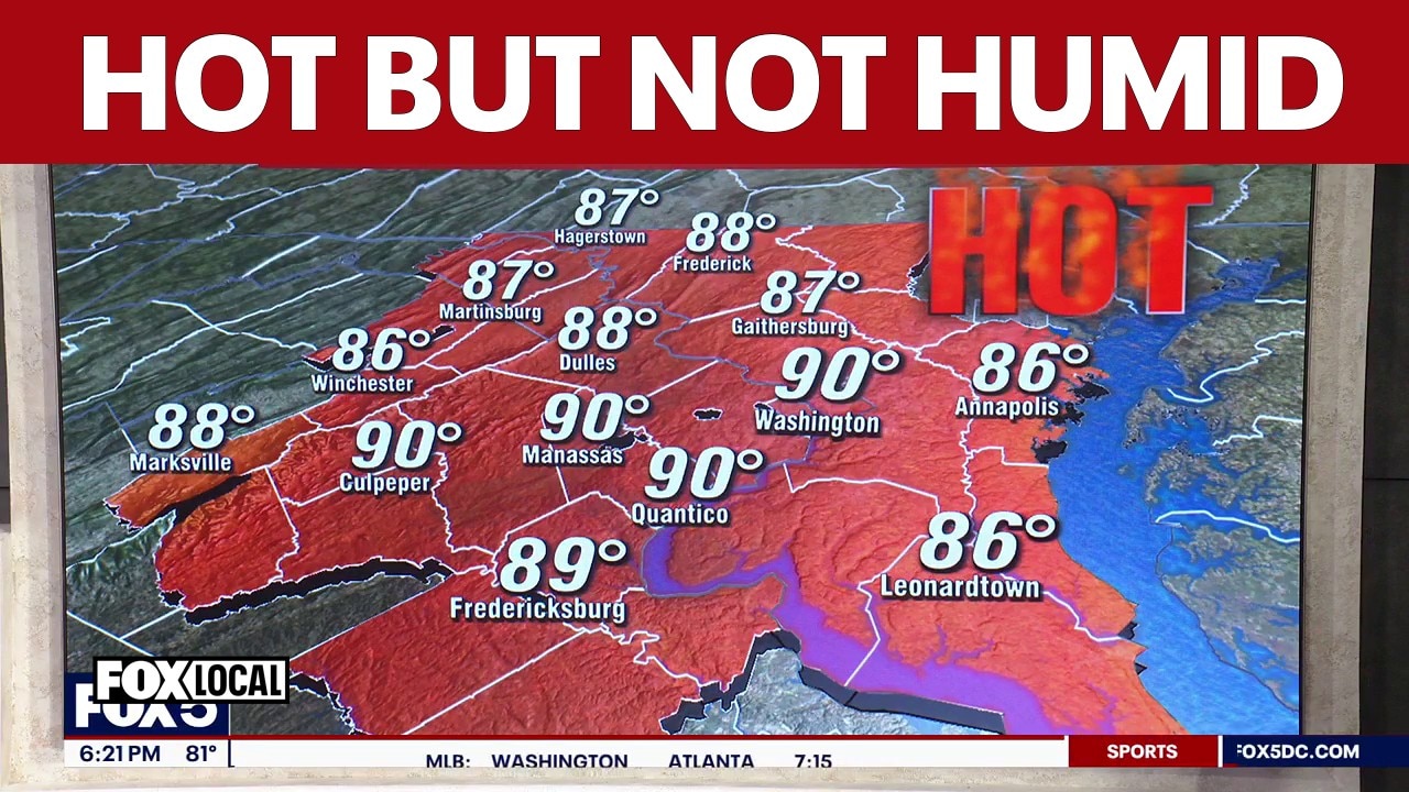 DC weather: 90 degrees return, but not too humid on Friday