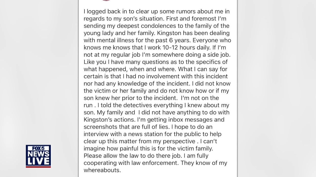 Timeline & suspect father statement in Smyrna murder case
