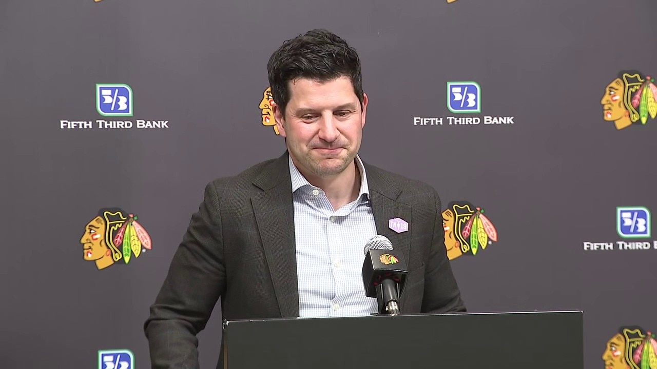 Blackhawks GM Kyle Davidson talks 2026 NHL Draft options after the draft lottery