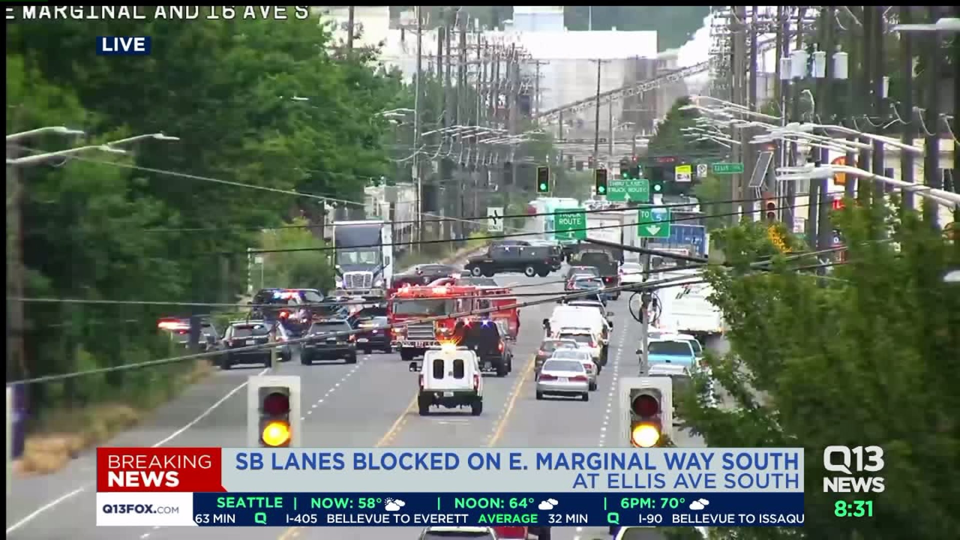 Police activity on E Marginal Way S