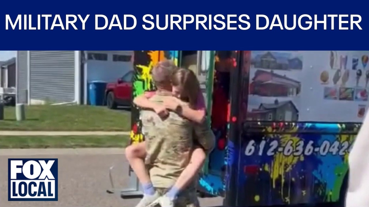 Elk River military dad gives daughter teary-eyed ice cream surprise