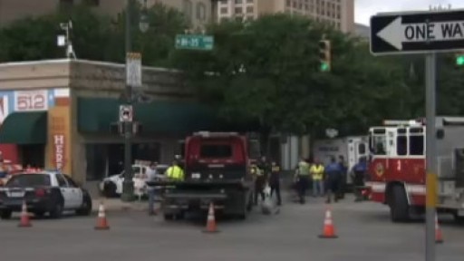 Multi vehicle crash in downtown Austin