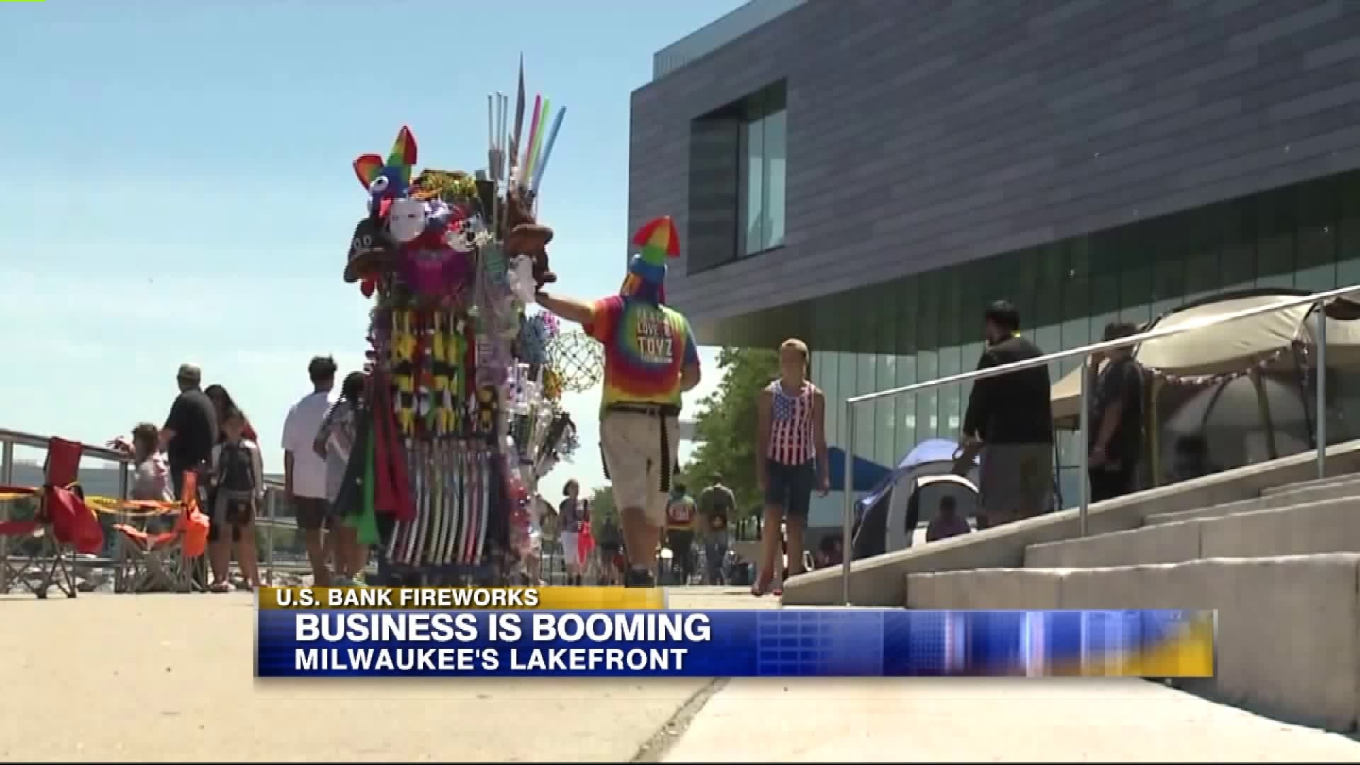 Vendors at lakefront