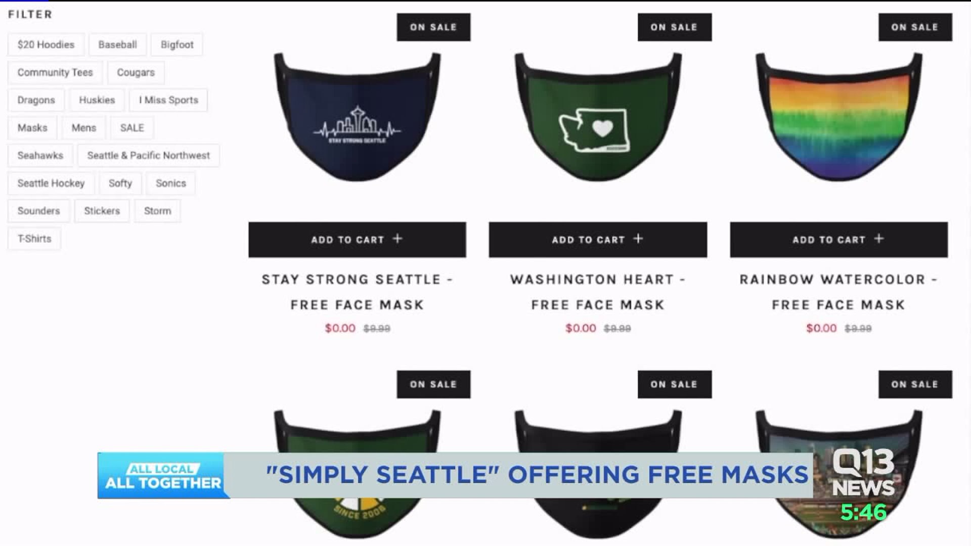 `Simply Seattle` offers free face masks