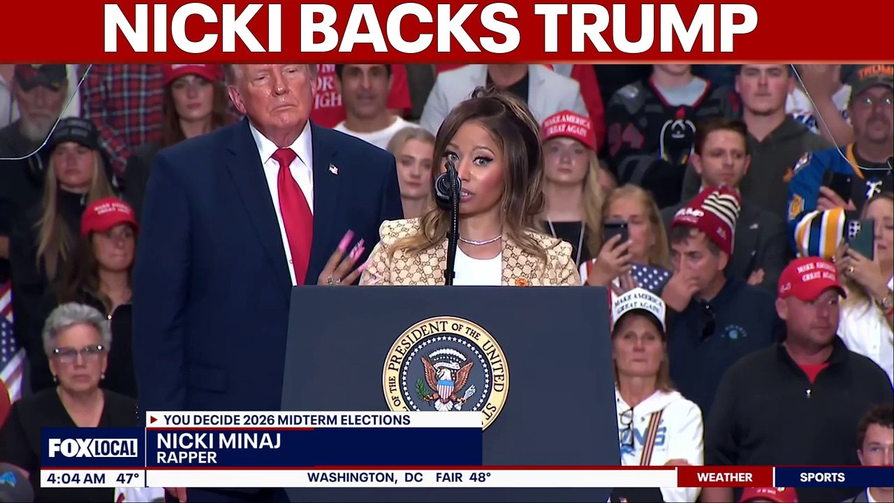 Nicki Minaj backs Trump on campaign trail in Michigan | FOX 5 AT 4AM