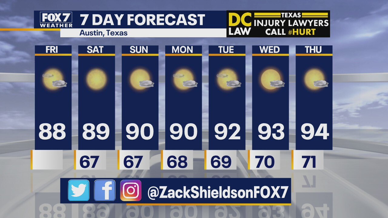 Noon weather forecast for May 29, 2020