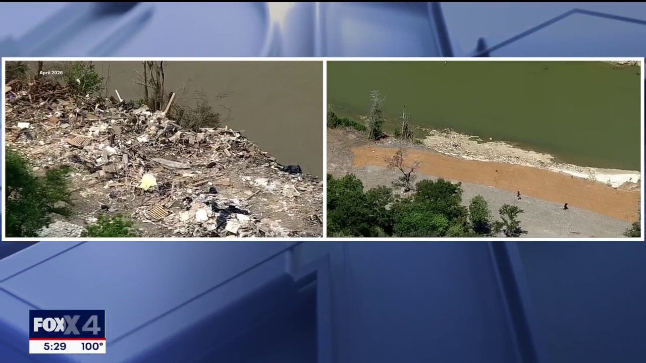 Dallas cleans Trinity River illegal dump site