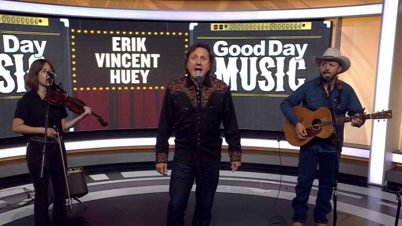 Erik Vincent Huey performs in FOX 7 Austin studios