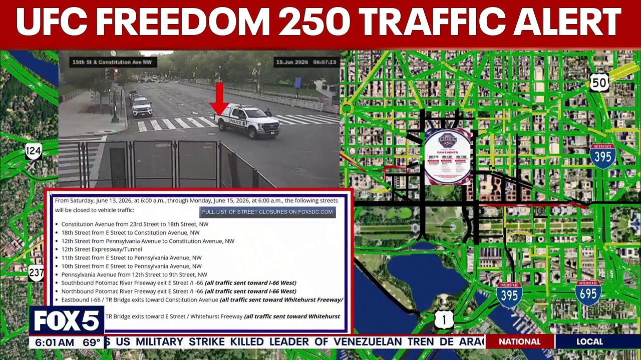 UFC Freedom 250 street closures, parking restrictions continue Monday | FOX 5 AT 6AM
