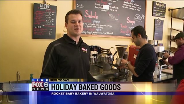 Chip checks out the variety of coffee at Rocket Baby Bakery