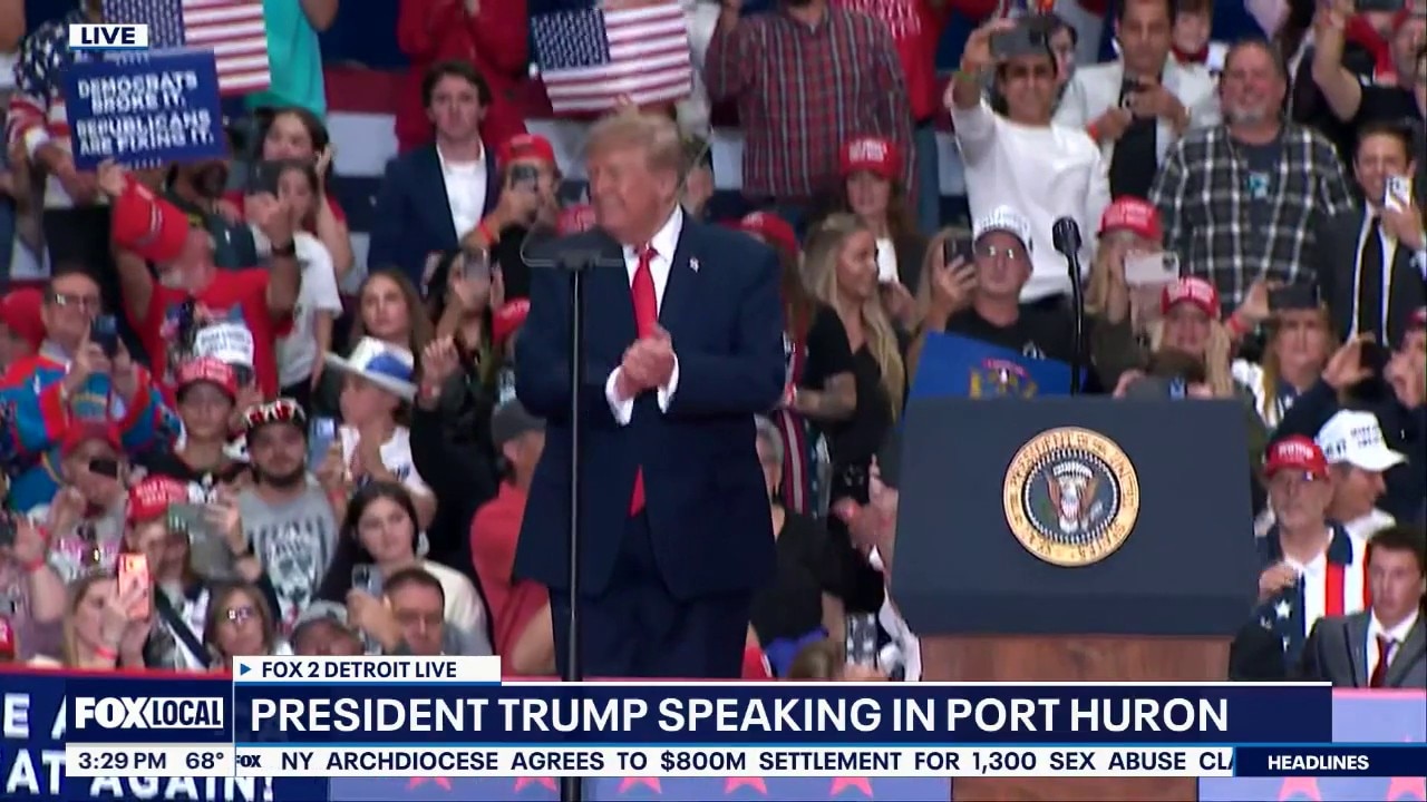 President Trump hosts rally ahead of Midterm elections in Port Huron, Michigan