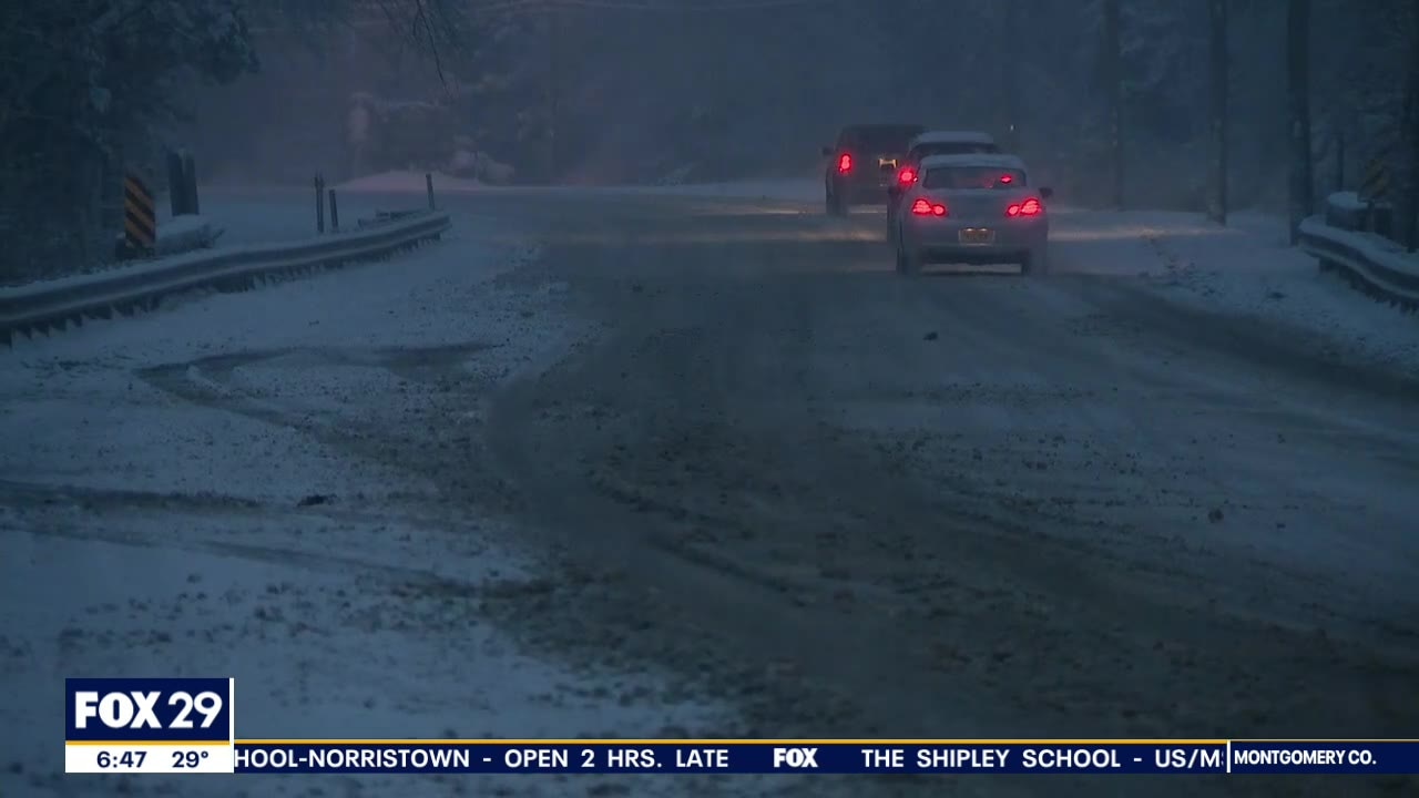 Thursday morning snow fall creates dangerous commute in southern NJ