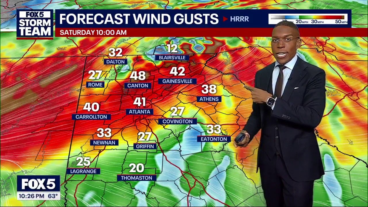 North Georgia braces for 50 mph winds