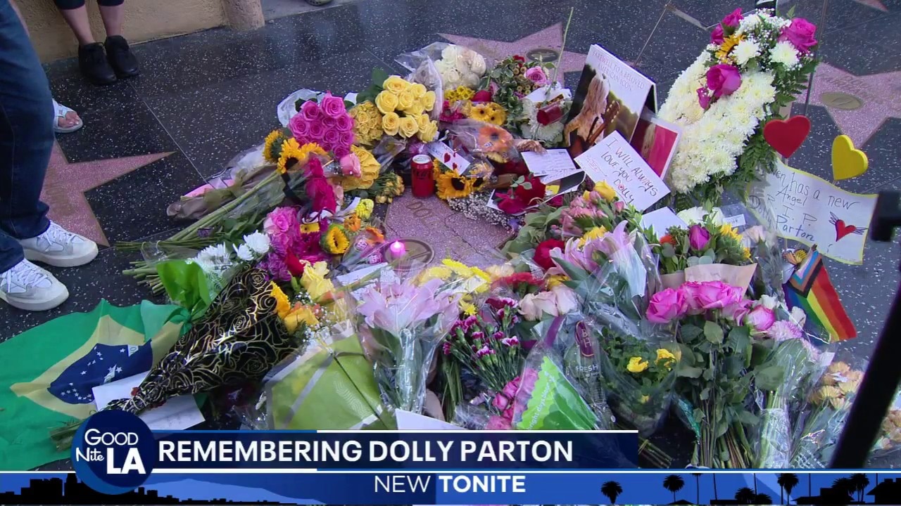 Fans gather at Dolly Parton's star in Hollywood
