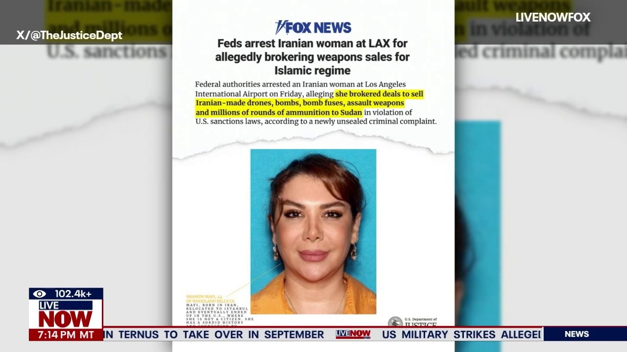 Woman arrested, accused of trafficking arms for Iran