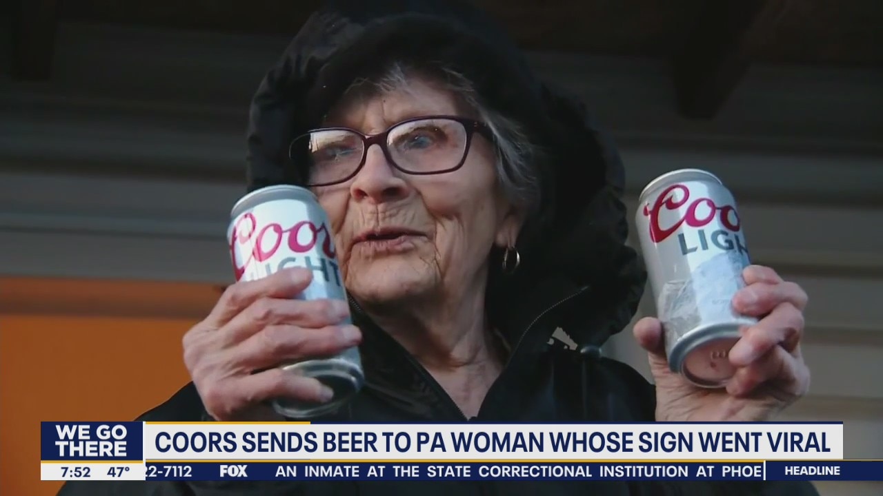 Coors sends beer to Pa. woman whose sign went viral
