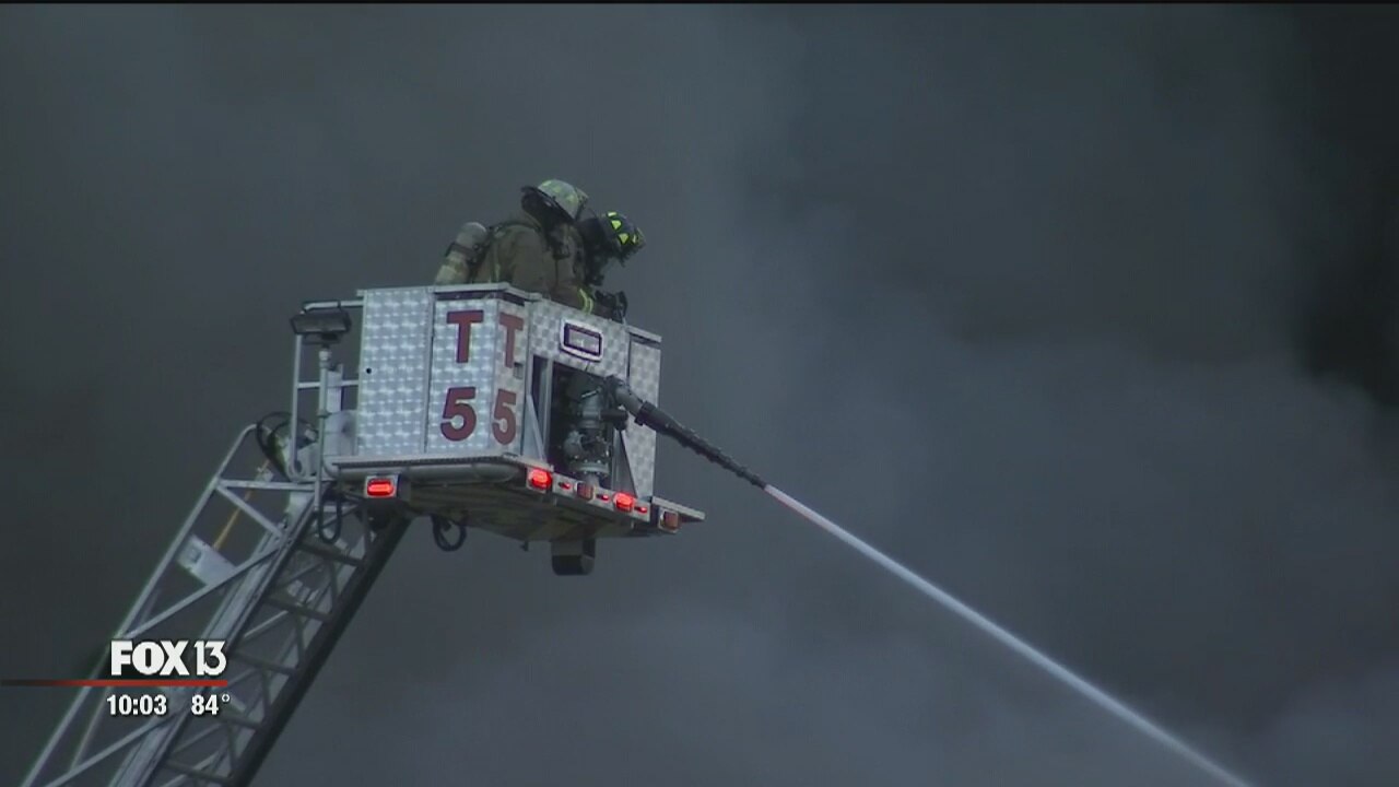 Tampa warehouse fire under control