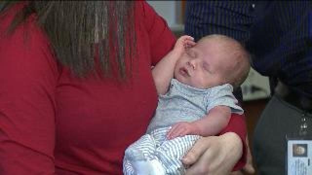 Dispatcher meets baby he helped deliver