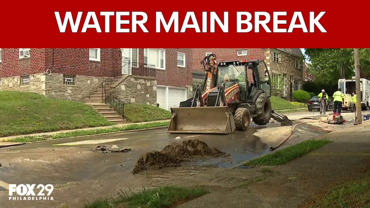 Water main break floods East Mount Airy street, leaves 80 without service
