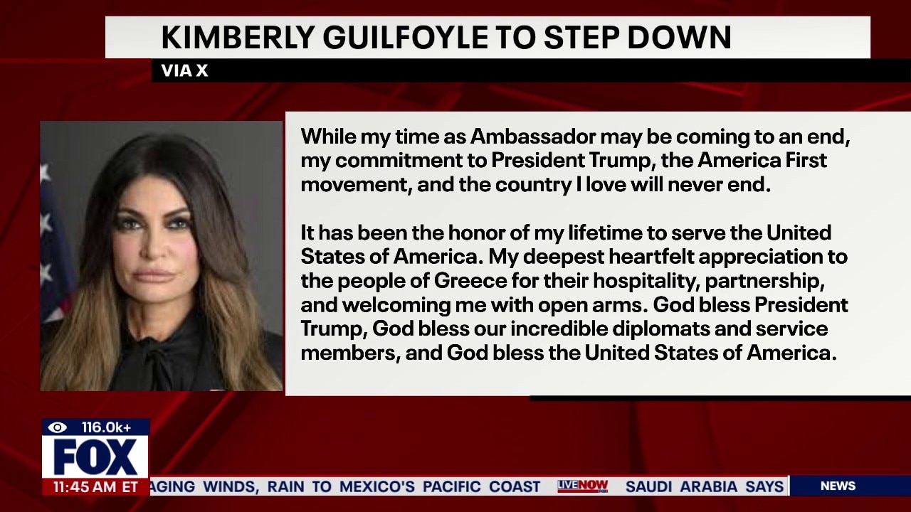 U.S. Ambassador to Greece Kimberly Guilfoyle resigns